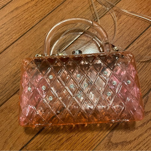 HVN Rio Acrylic Pink Rhinestone Bag - Picture 4 of 6